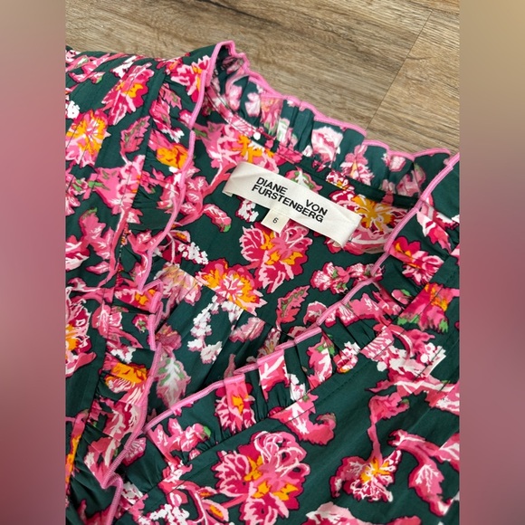 Diane von Furstenberg Floral Print Midi Length Dress Size S(6) - Picture 9 of 14